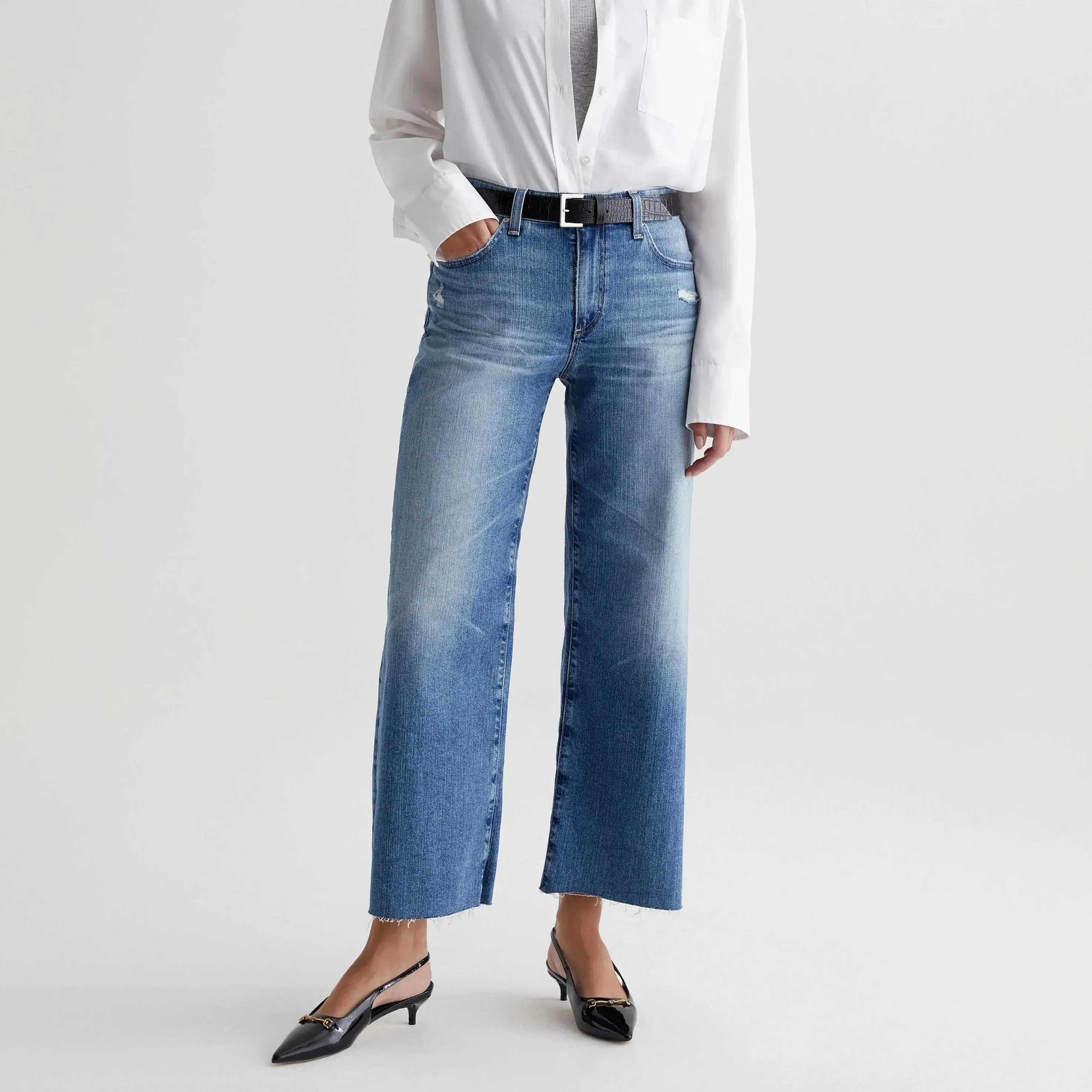 AG Saige Wide Leg Crop (17 Years Wilshire)