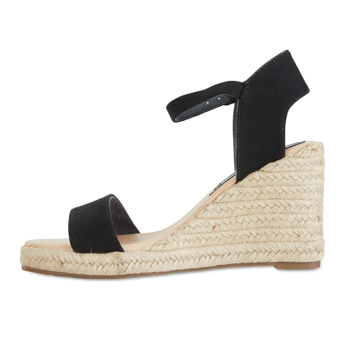 Audrey Espadrille in Black Smooth