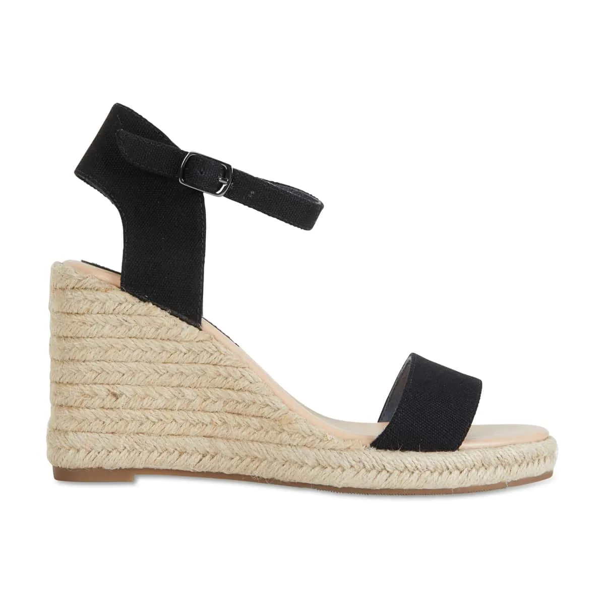 Audrey Espadrille in Black Smooth