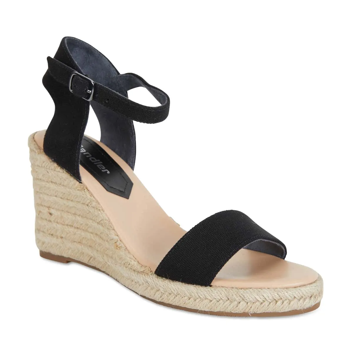 Audrey Espadrille in Black Smooth