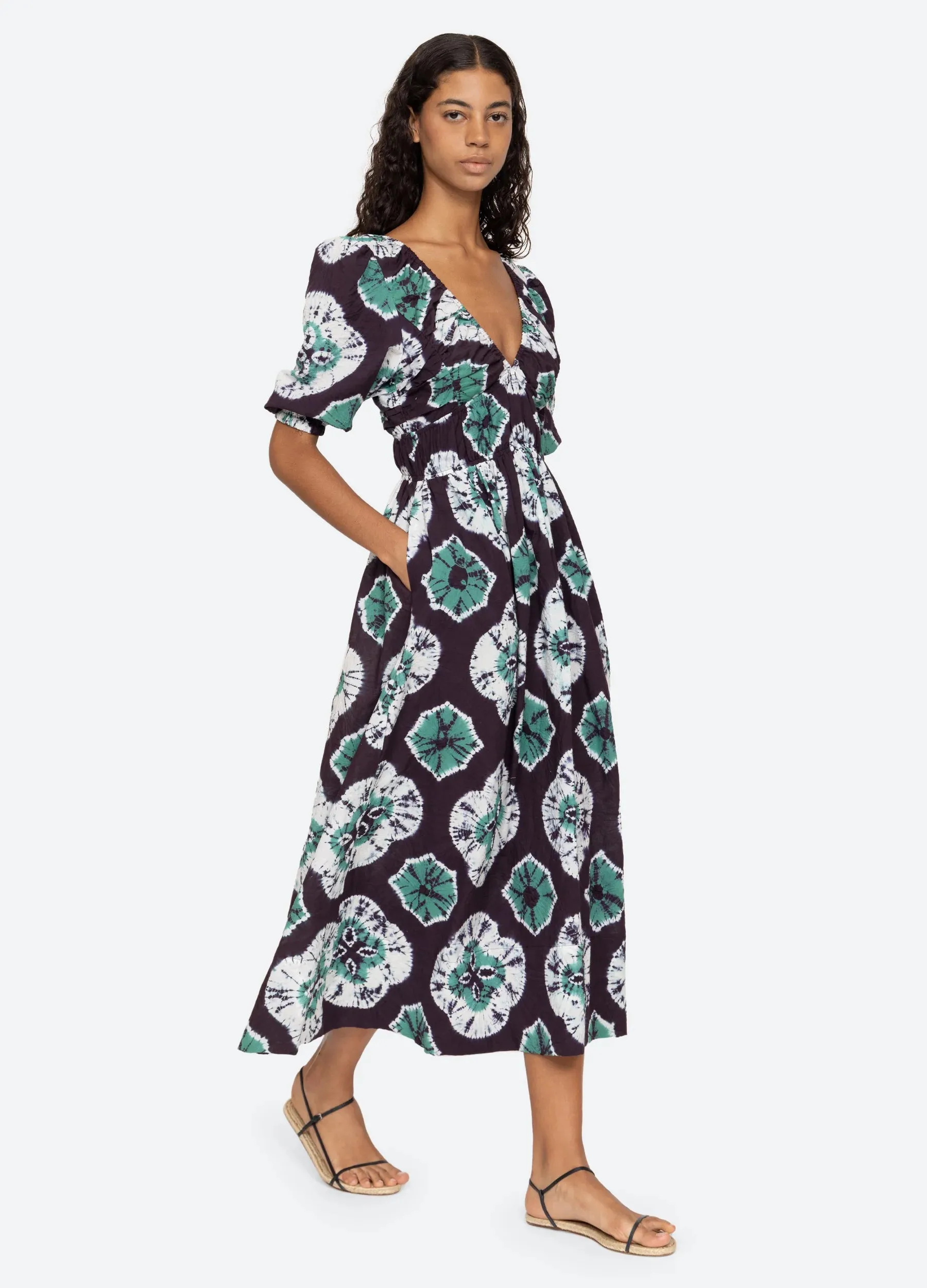 Aveline Tie Dye Puff Sleeve Dress