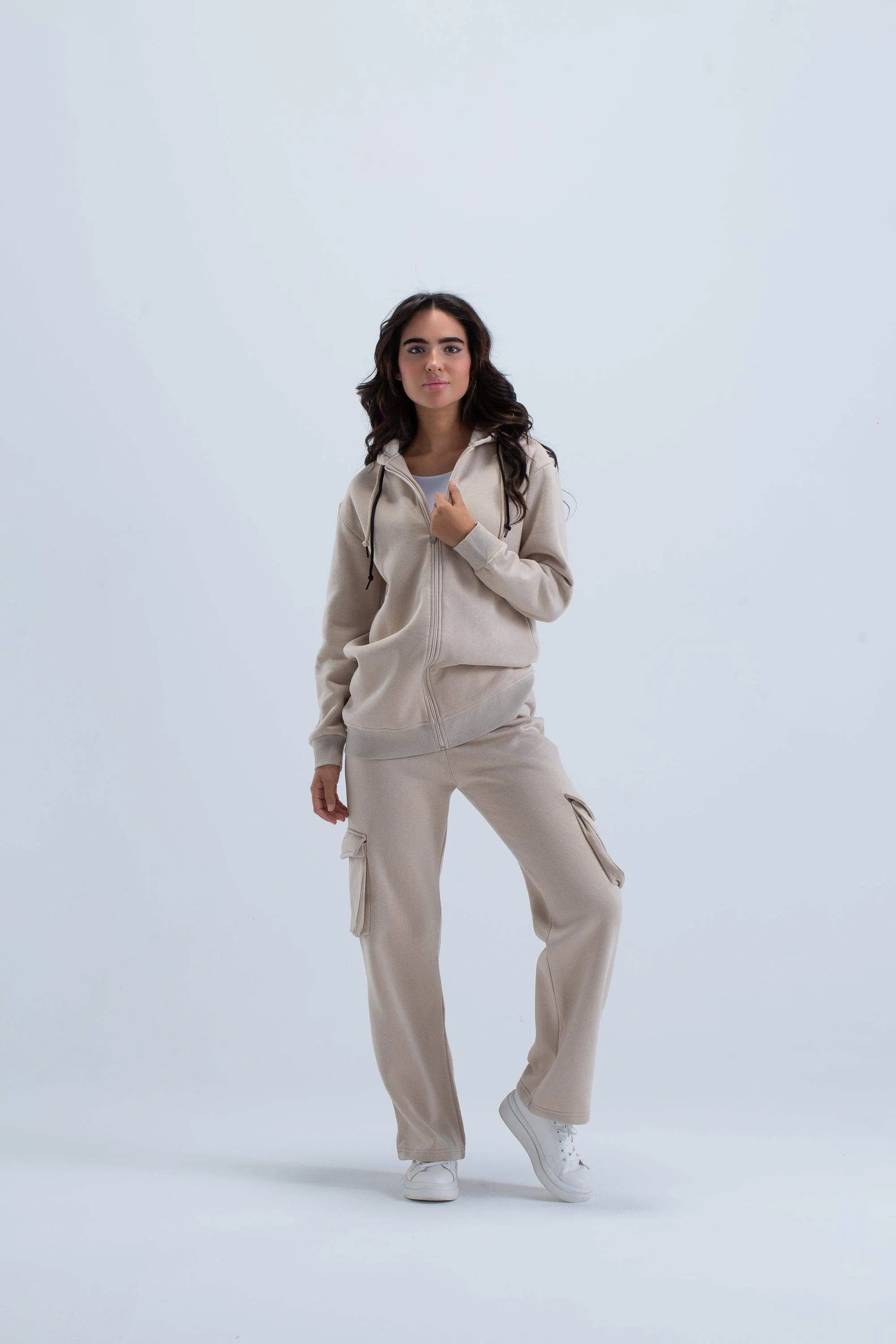 Beige Cargo Lounge Pants