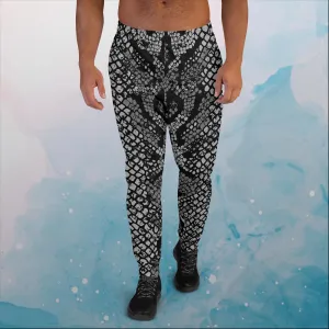 Black Snake Skin Print Mens Joggers