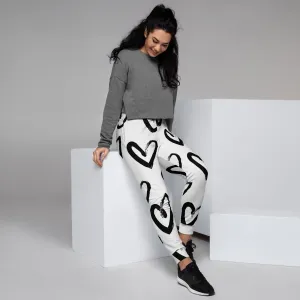 Brush Stroke Hearts Womens Joggers Sweatpants