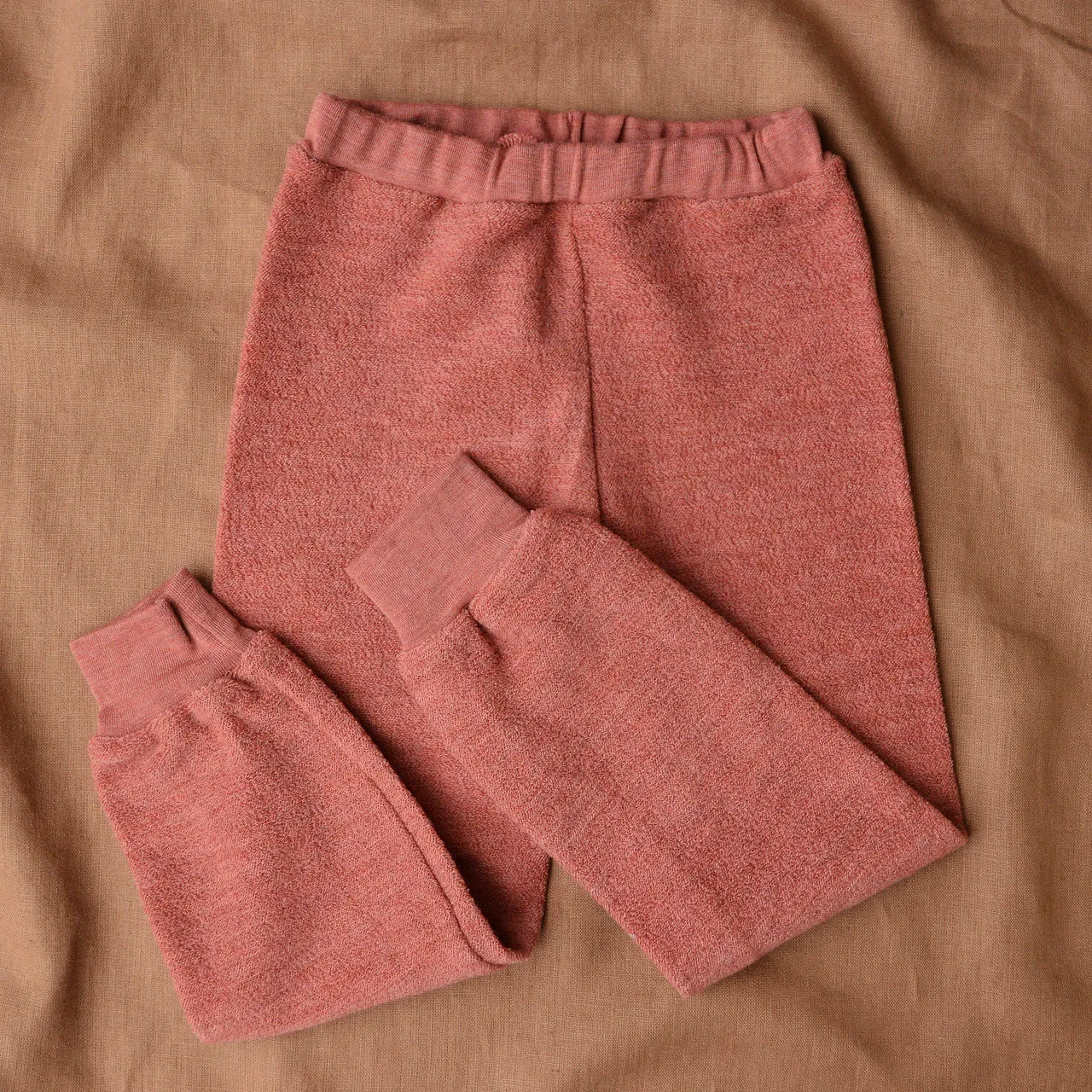 Child's Track Pants - 100% Organic French Terry Merino - Rusty Rose (3-10y) *Limited Edition