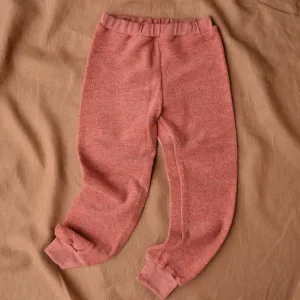 Child's Track Pants - 100% Organic French Terry Merino - Rusty Rose (3-10y) *Limited Edition