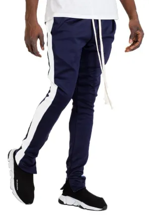 Classic Slim Fit Track Pants Mens - Navy / White