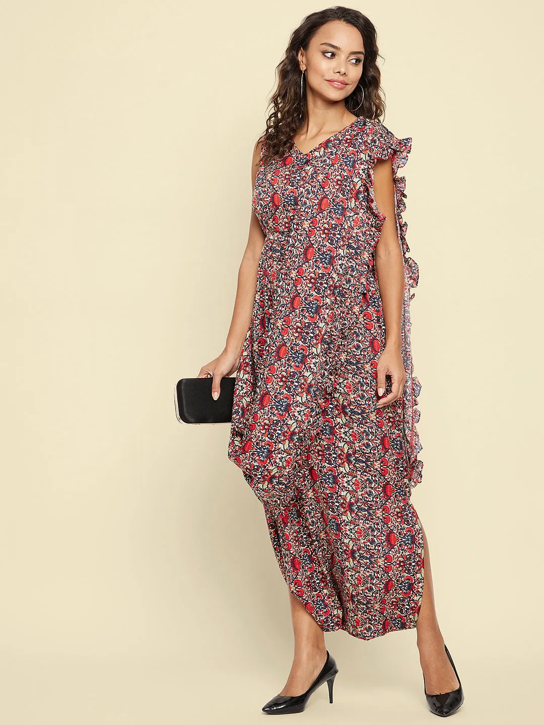 Dhoti Jumpsuit with Attached Dupatta