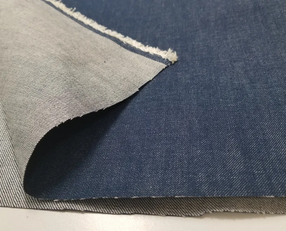 End of Bolt: 1.5 yards of Cone Mills Vintage Medium Indigo Blue Fashion Denim 11.5 oz- Remnant ( Pink Line Selvage)