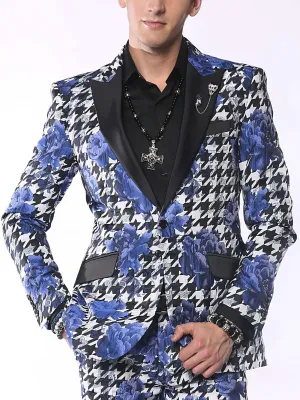 Fashion Blazer for Men, Hounds Flower Blue - Prom - 2020 - Fashion