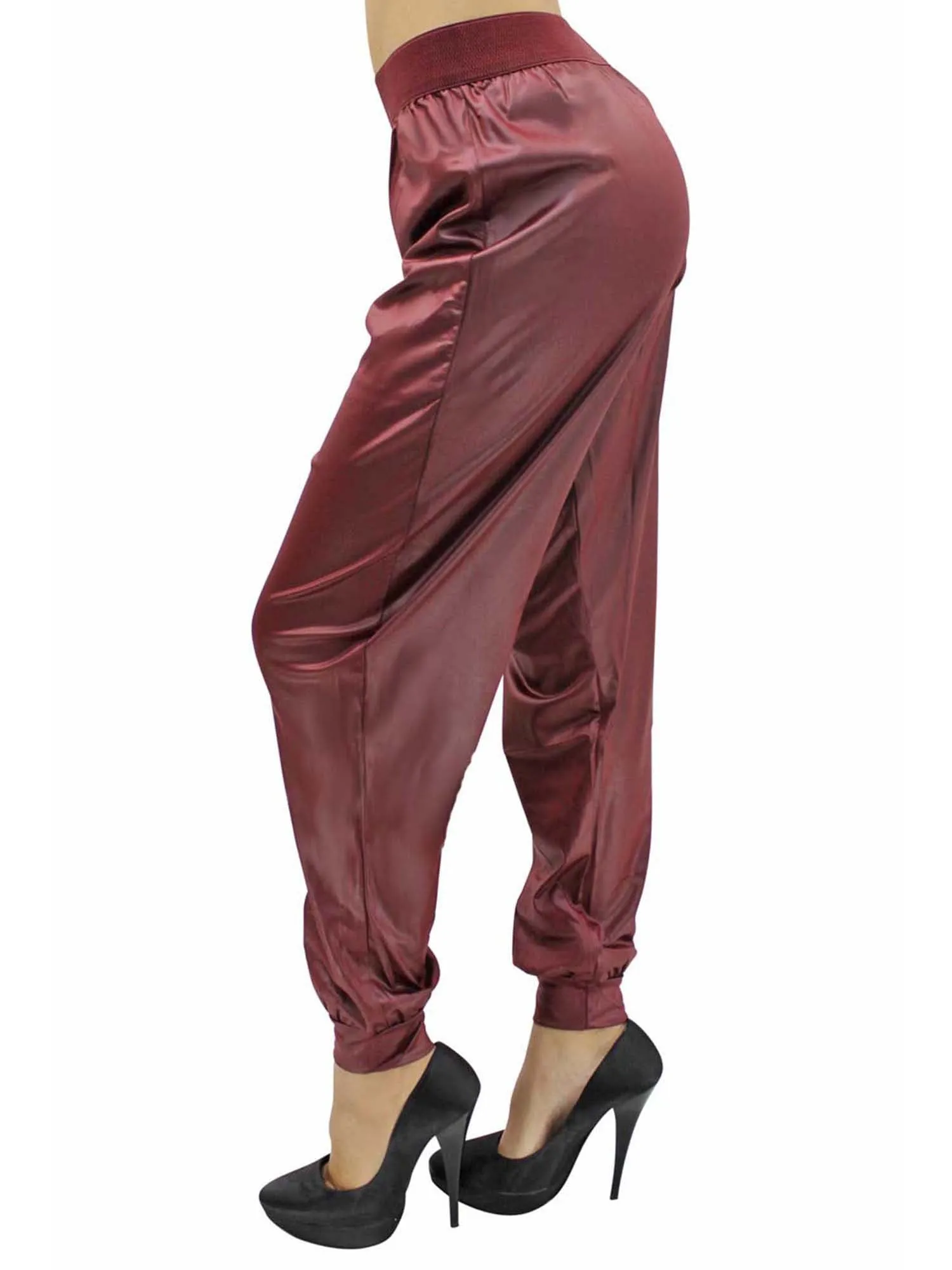 Faux Leather Harem Joggers