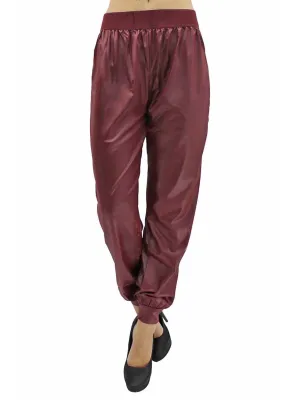 Faux Leather Harem Joggers