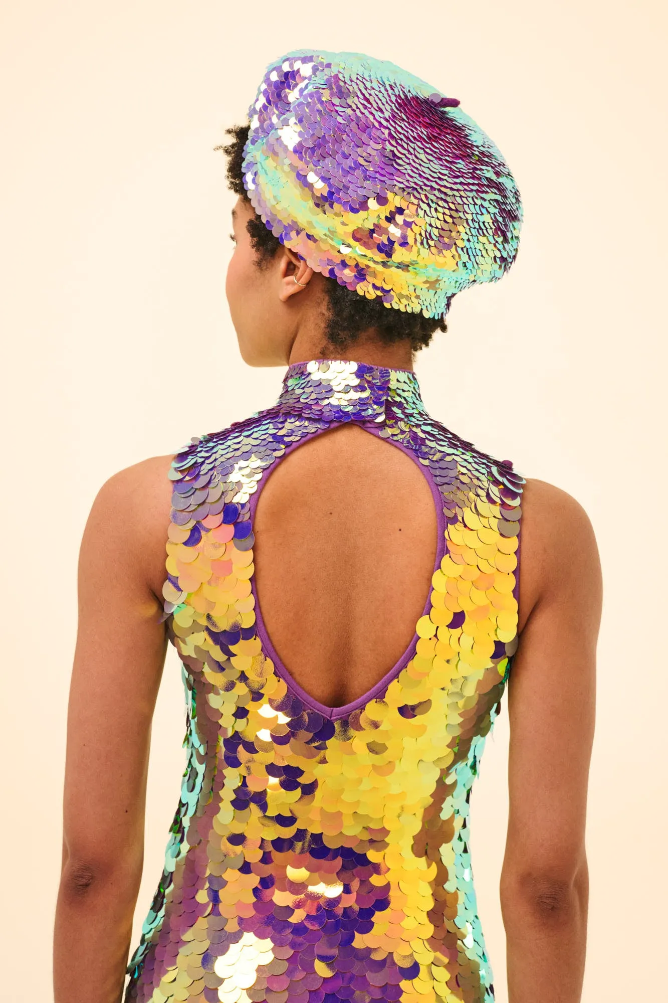 FIFI SEQUIN LEOTARD - ORCHID