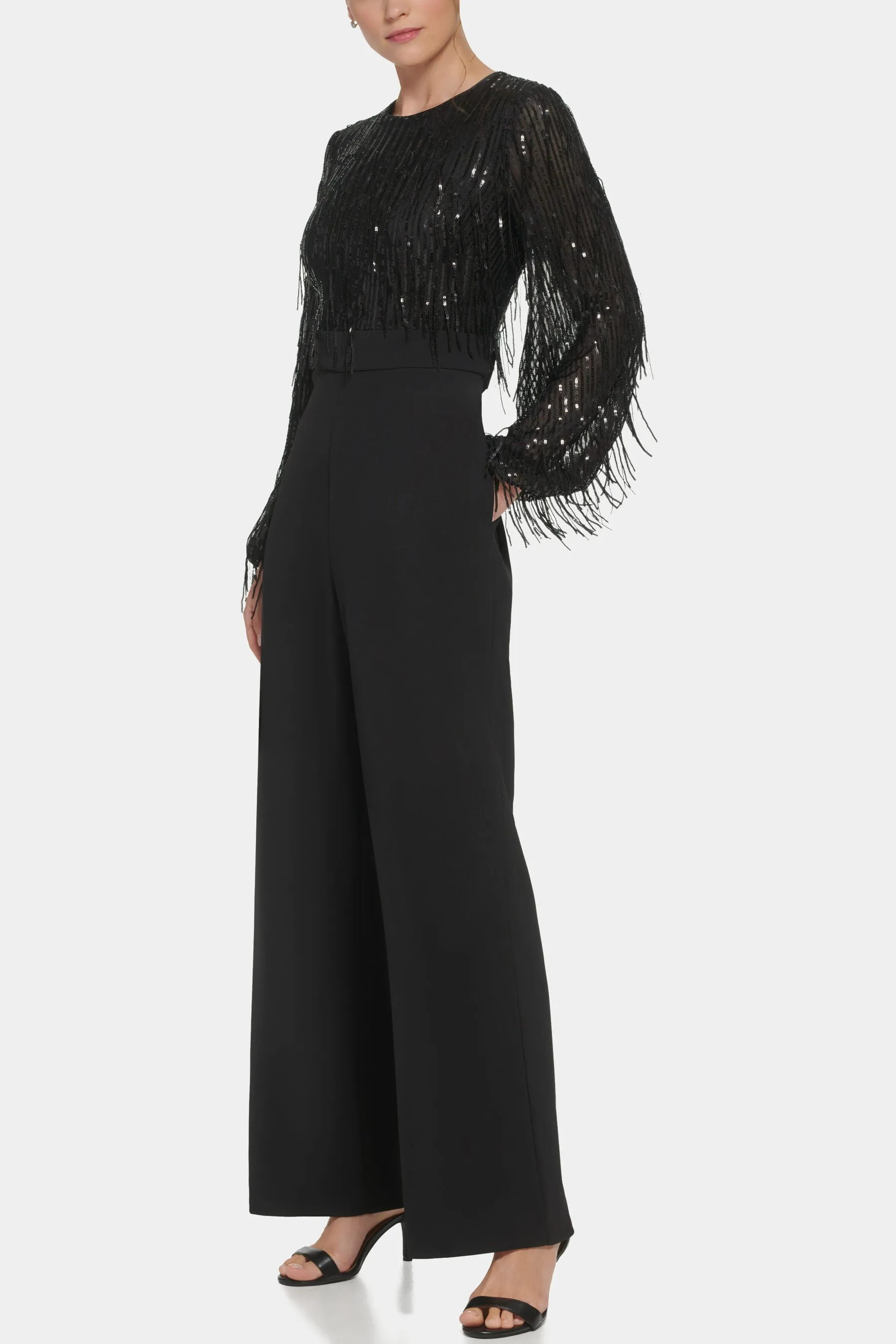 Fringe Sequin Combo Jumpsuit