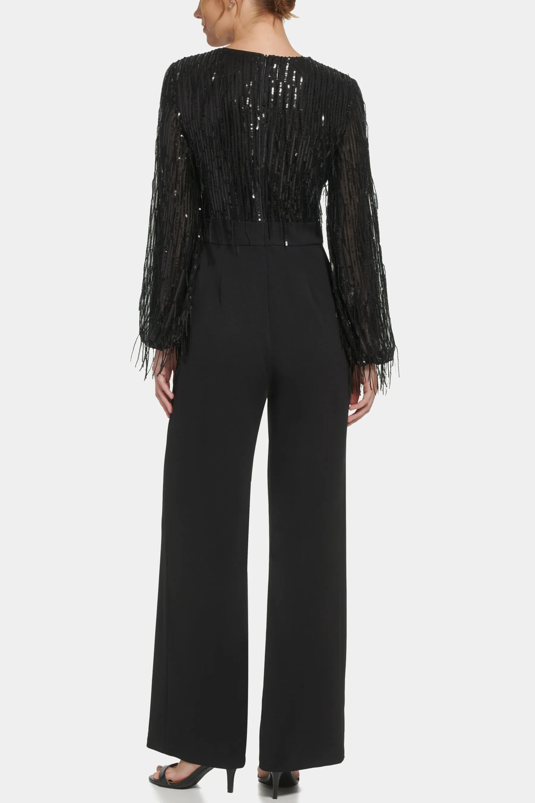 Fringe Sequin Combo Jumpsuit