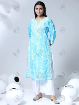 Hand Embroidery Chikankari Long Kurti for Women | Stylish Casual | Fancy