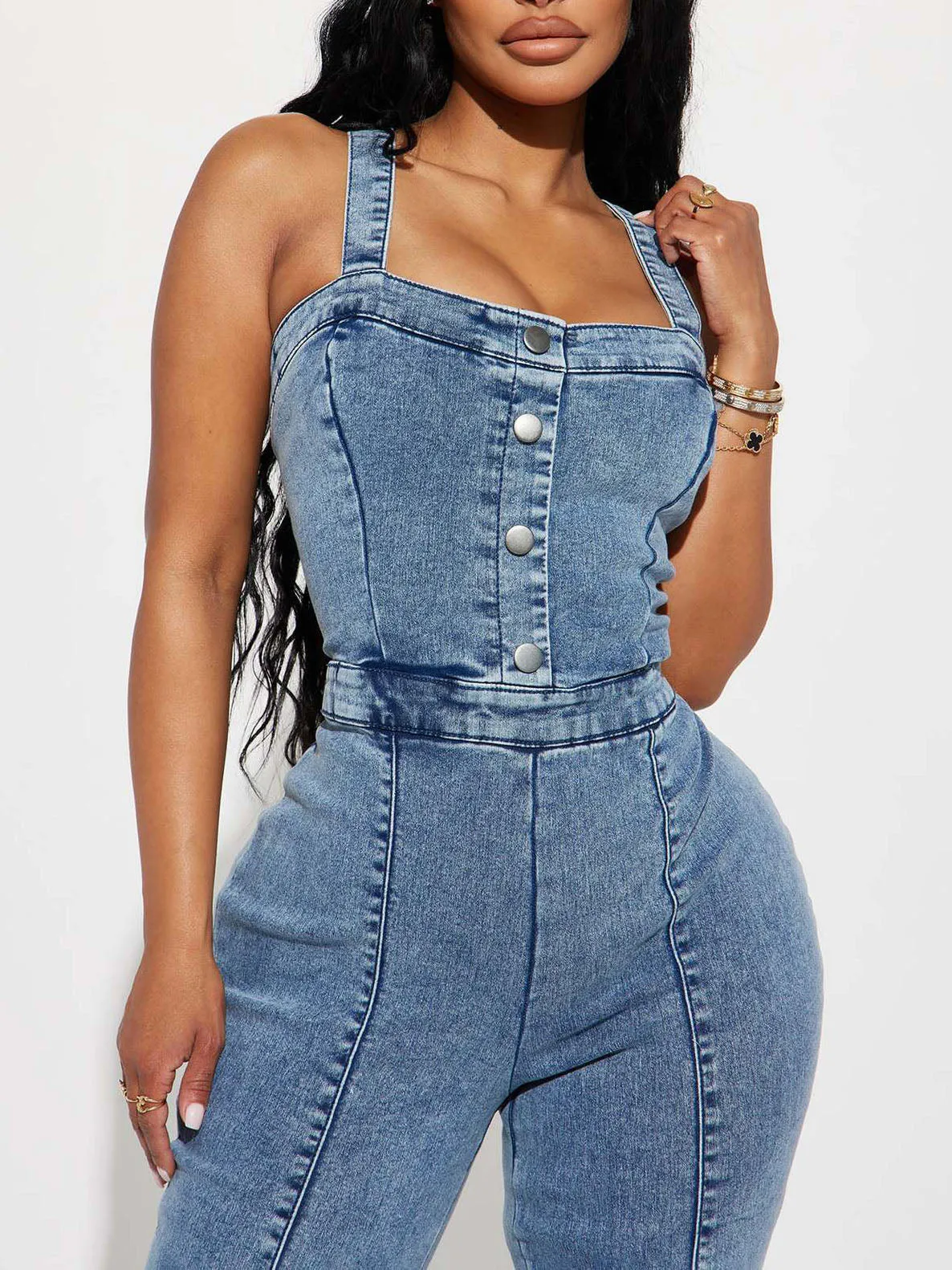 High Waist Denmin Jumpsuits