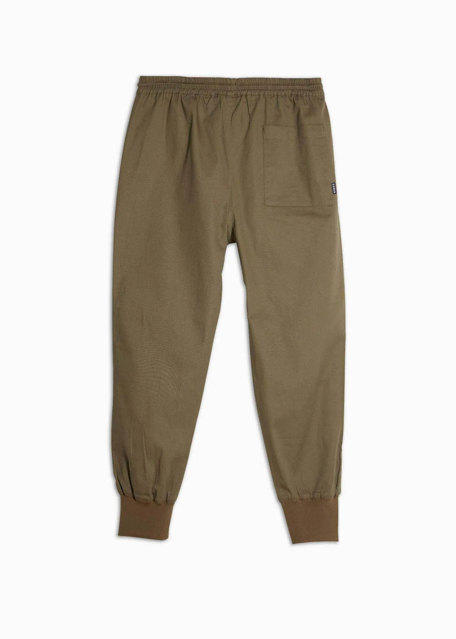 Konus Men's Tactical Strap Cargo Joggers in Tobacco