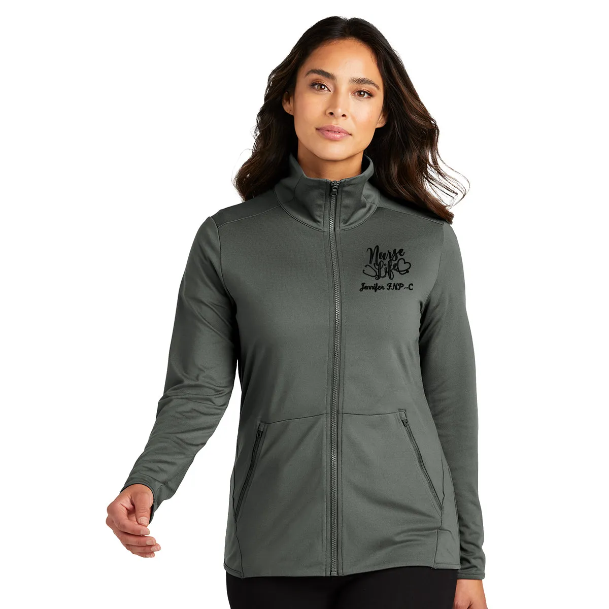 LK595 | Port Authority® Ladies Accord Stretch Healthcare Full-Zip