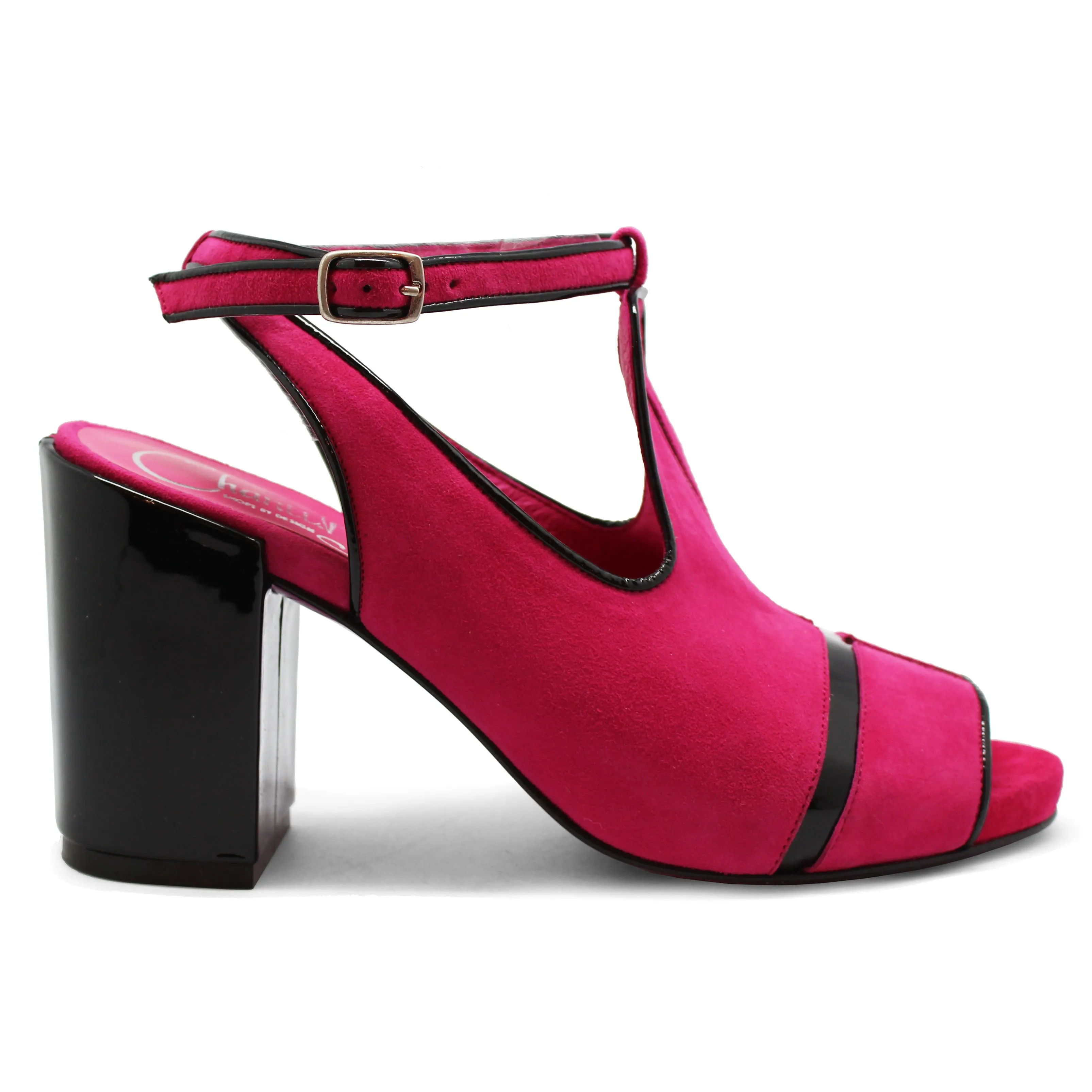 Nuages - Fuchsia/Black platform heel