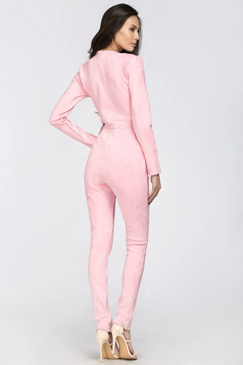 Pink Side Zip Jumpsuit