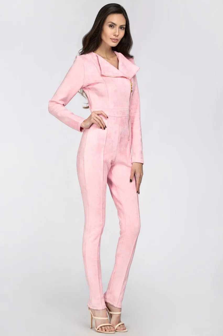 Pink Side Zip Jumpsuit