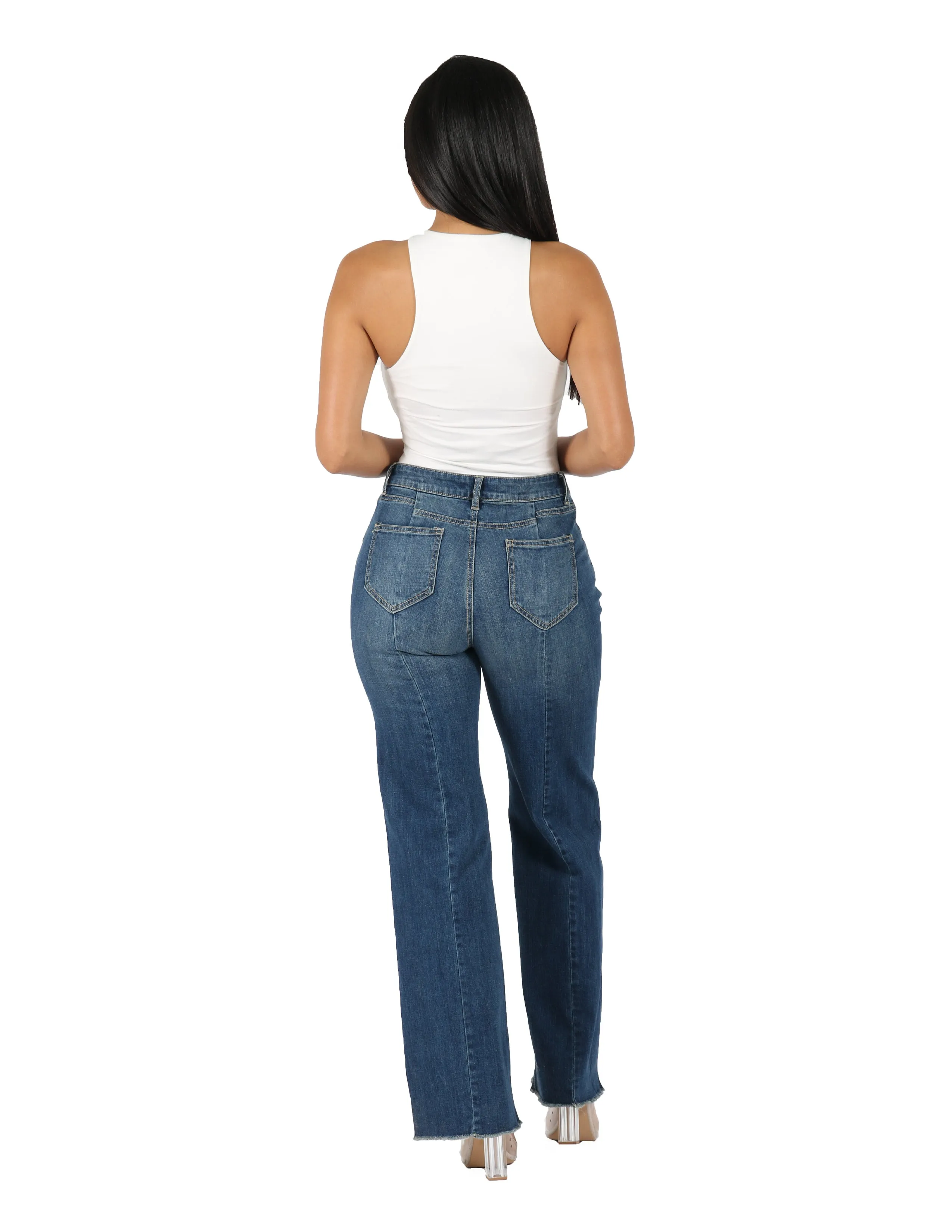 Reconstructed Wide Leg Pant