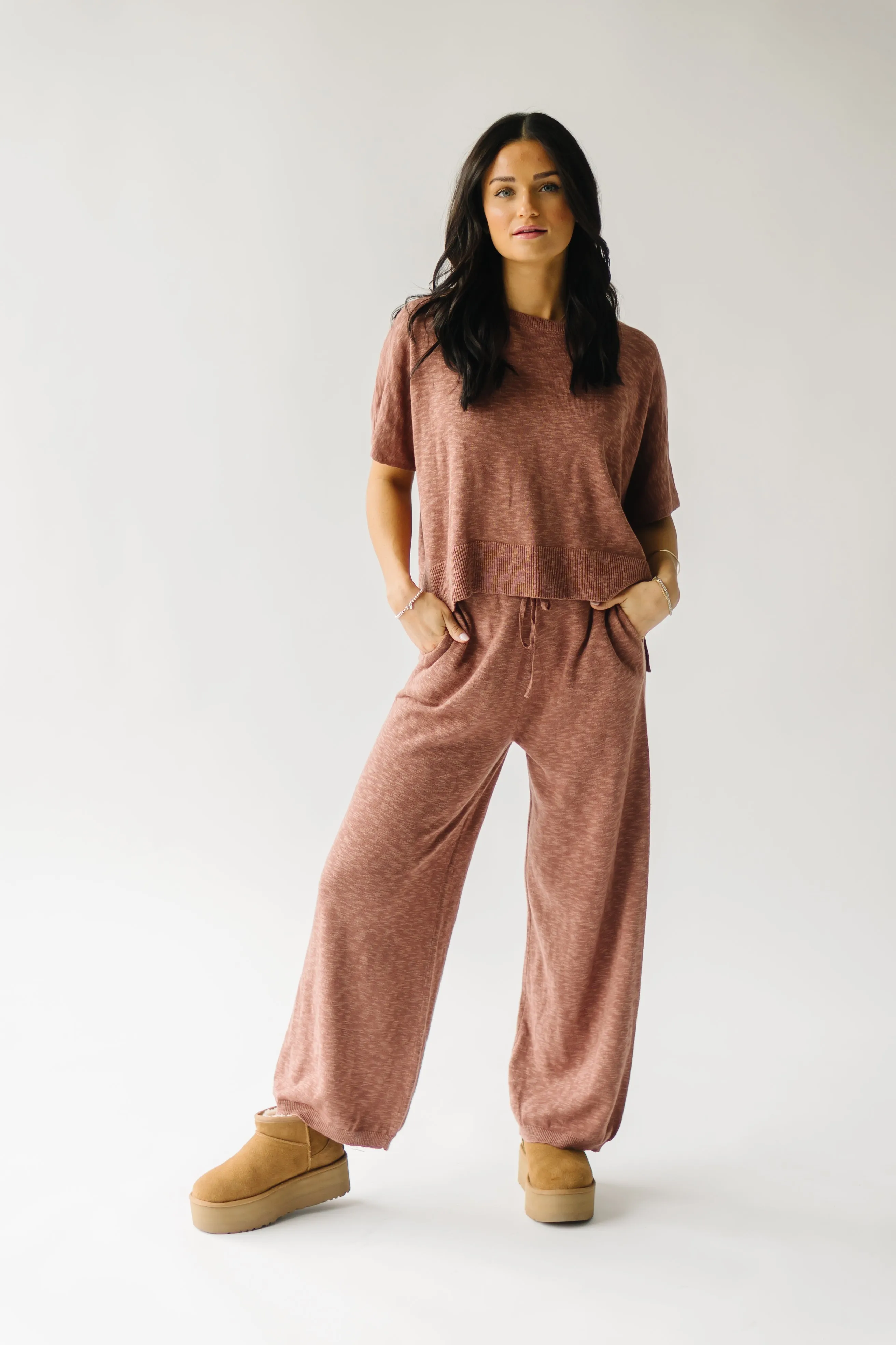 The Arrington Relaxed Sweater Set in Rust