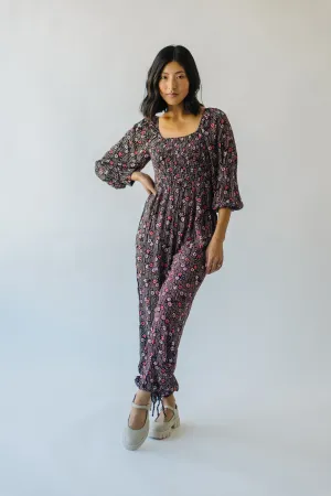 The Ladera Floral Jumpsuit in Black