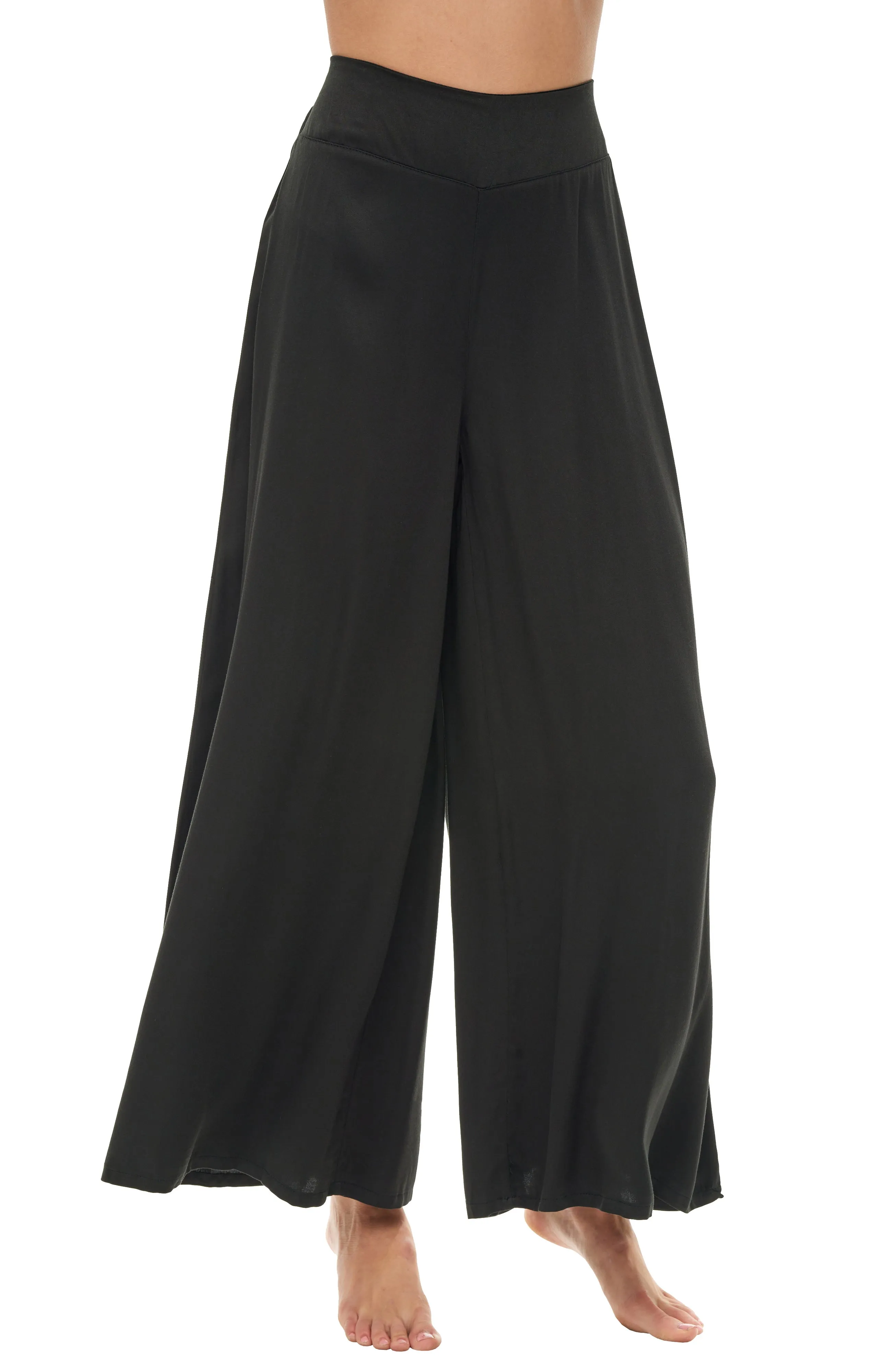 Women's Wide Leg Palazzo Pants, Lightweight Boho Style Pajama Pants, Casual